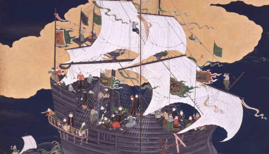 Namban depiction of a Portuguese carrack